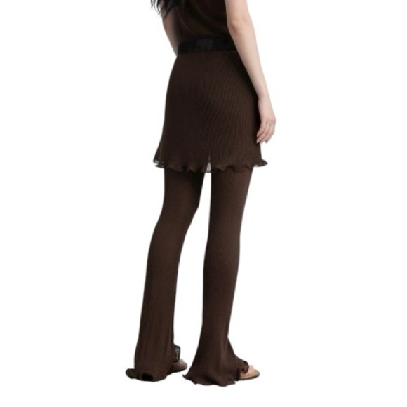 Pants - MNG Mango Outlet Brown Flared Knit Pants SZ L